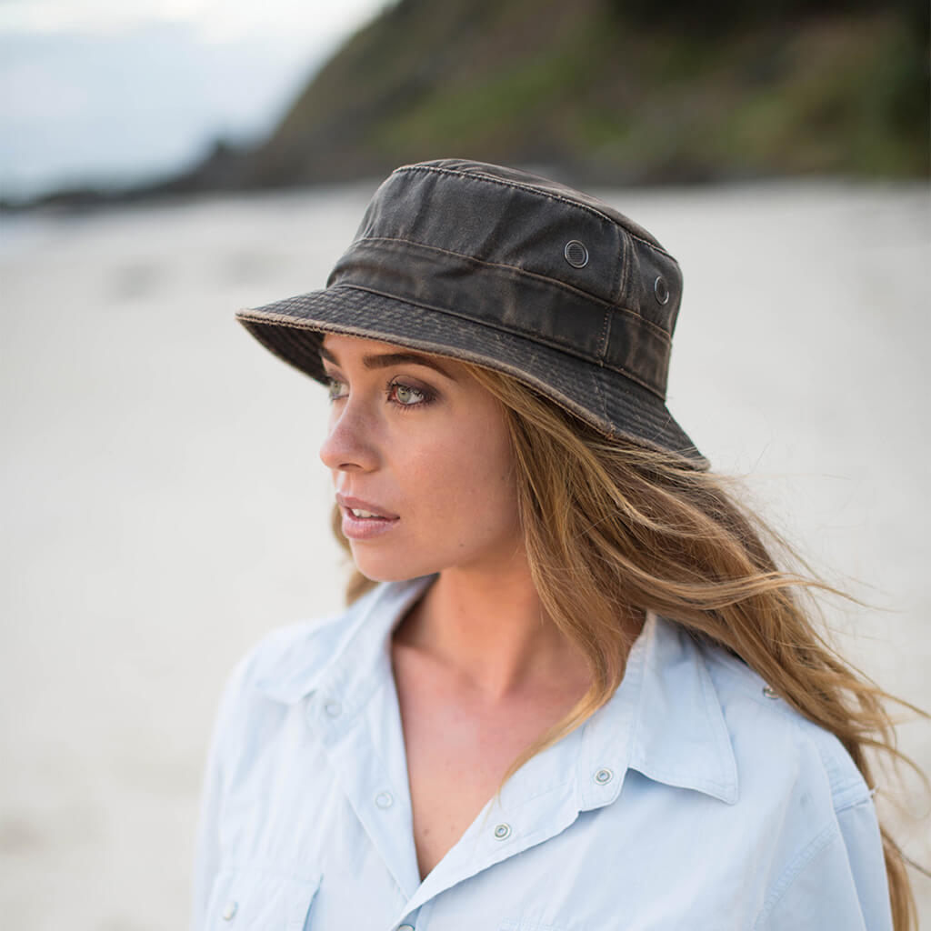 Cloth Hat Bucket Hats Weathered Cotton Bucket Hat