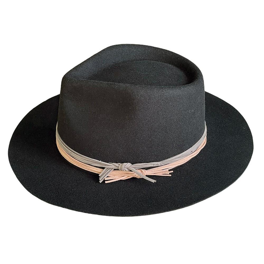 Conner Hats Small / Black Tambourine Outback Wool Hat