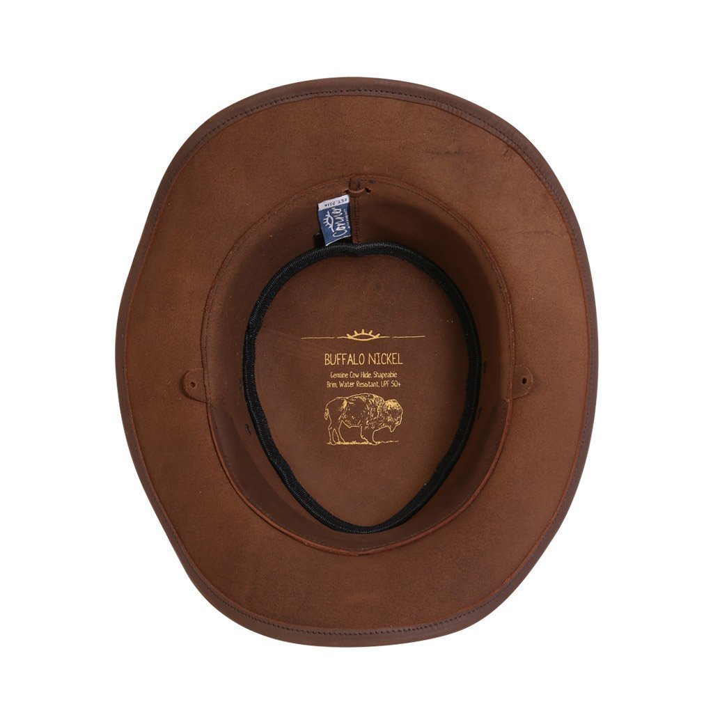 Leather Hat Outback Hats Buffalo Nickel Leather Hat