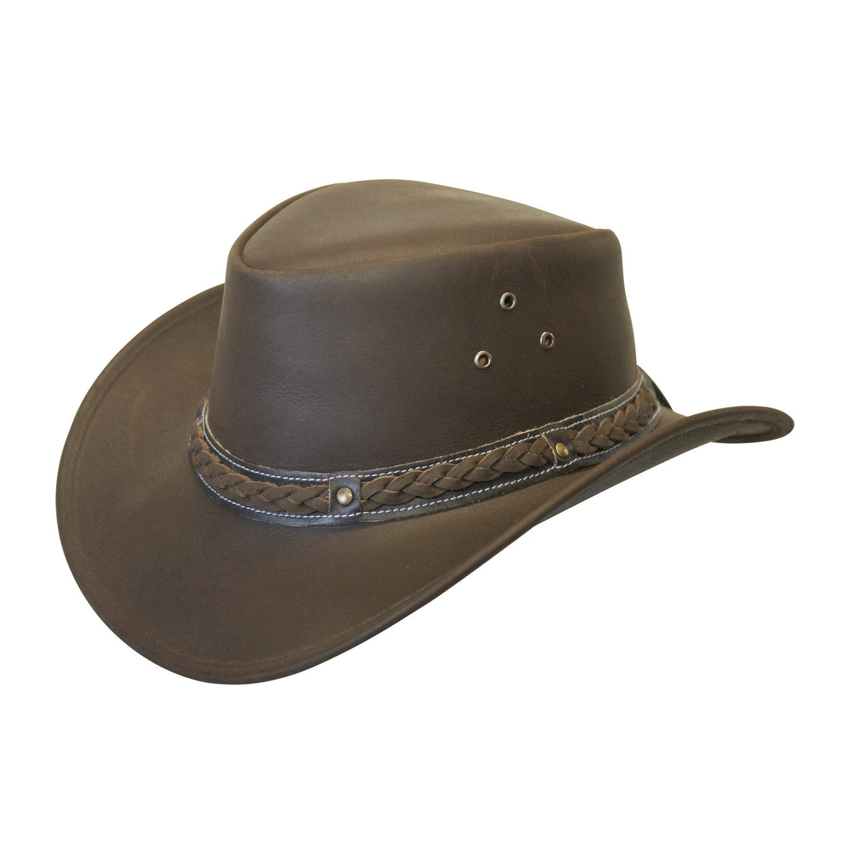 Leather Hat Outback Hats Brown / Small Down Under Leather Hat
