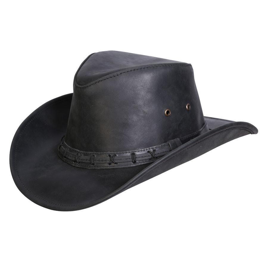 Leather Hat Outback Hats Black / Small High Sierra Shapeable Leather Hat