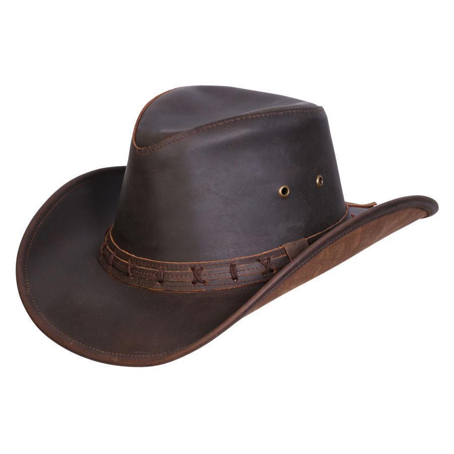 Leather Hat Outback Hats Brown / Small High Sierra Shapeable Leather Hat