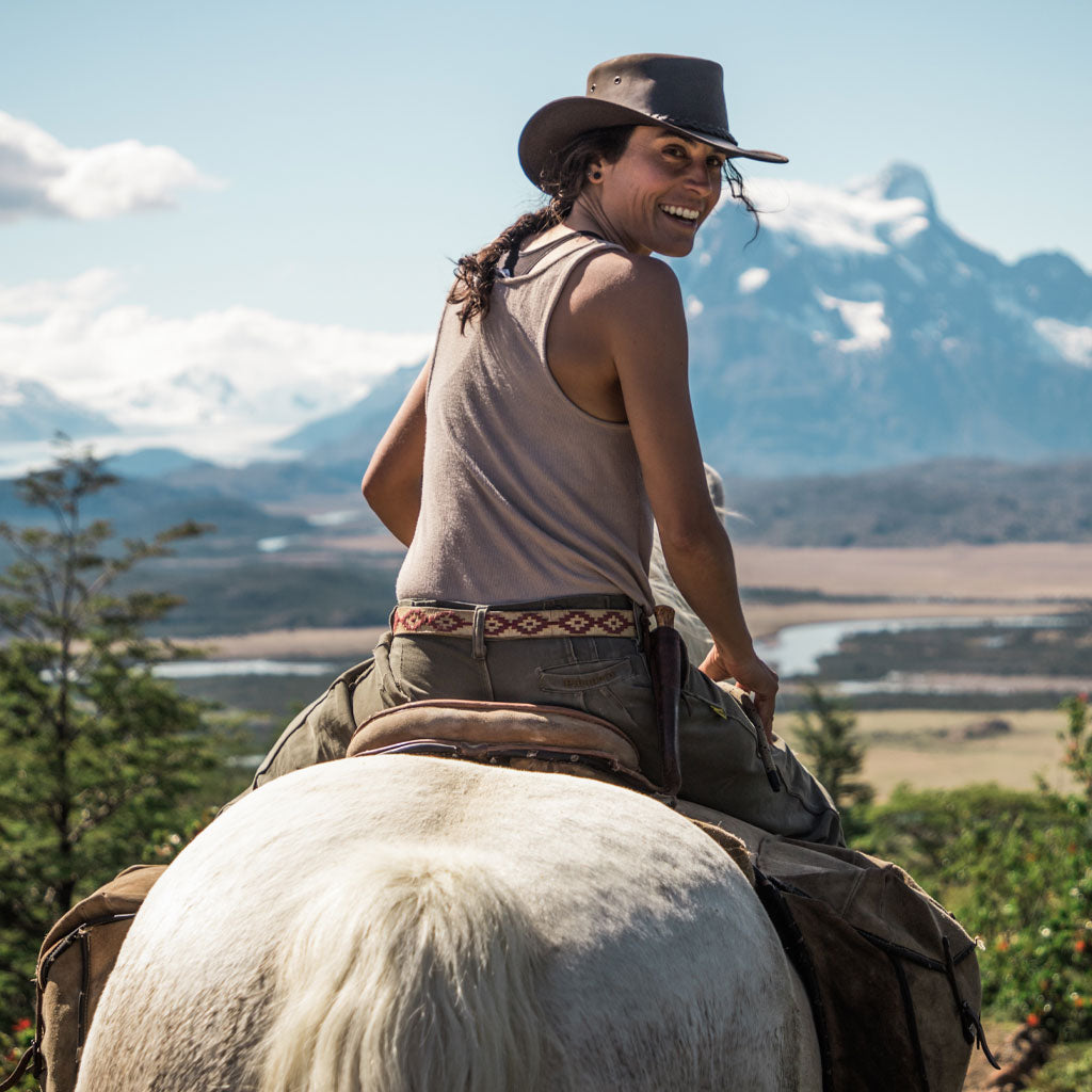Leather Hat Outback Hats Lone Wolf Crushable Leather Hat