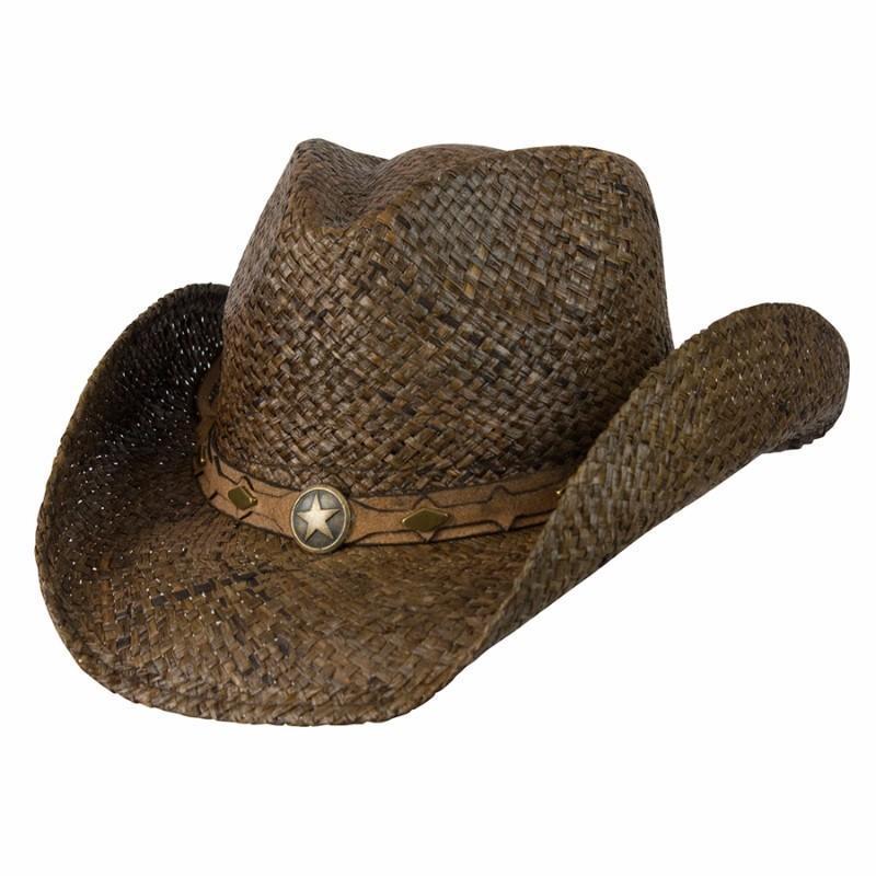 Straw Hat Western Hats Dark Brown / Small/Medium Country Western Raffia Shapeable Hat