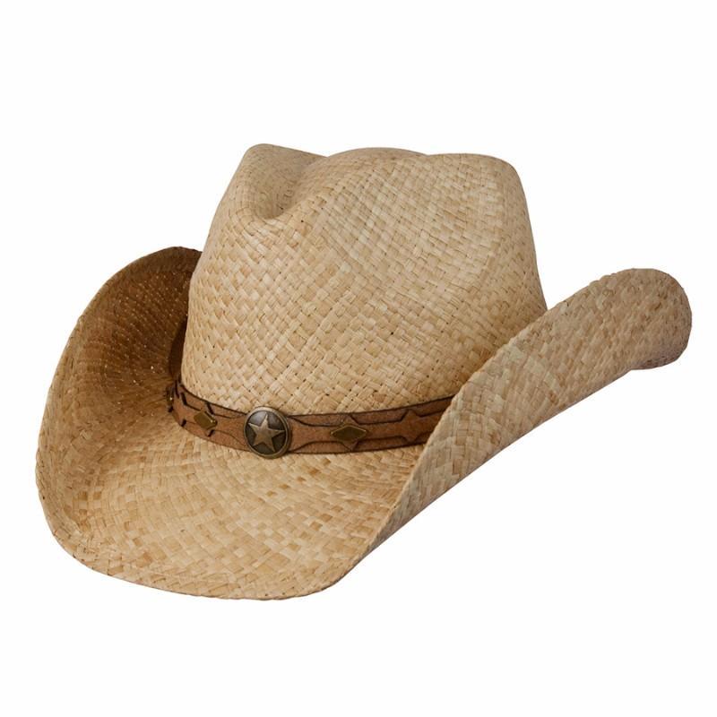 Straw Hat Western Hats Natural / Small/Medium Country Western Raffia Shapeable Hat