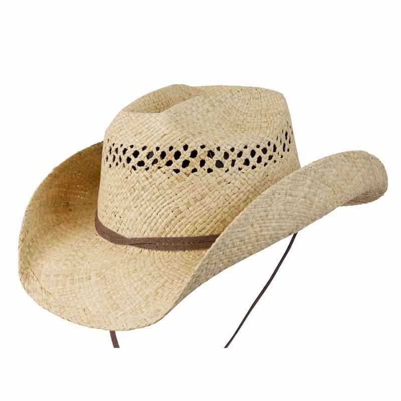 Straw Hat Western Hats Natural / Small/Medium Jasper Raffia Western Hat
