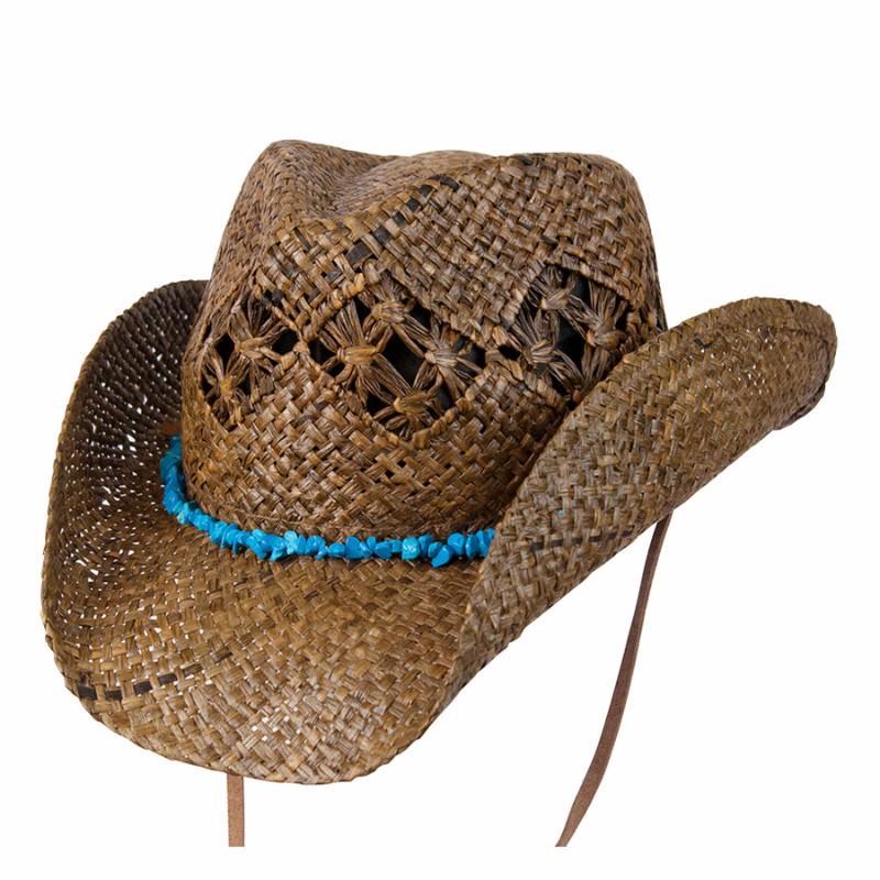 Straw Hat Women's Hat Dark Brown / One Size Cascade Mountain Organic Raffia Western Hat