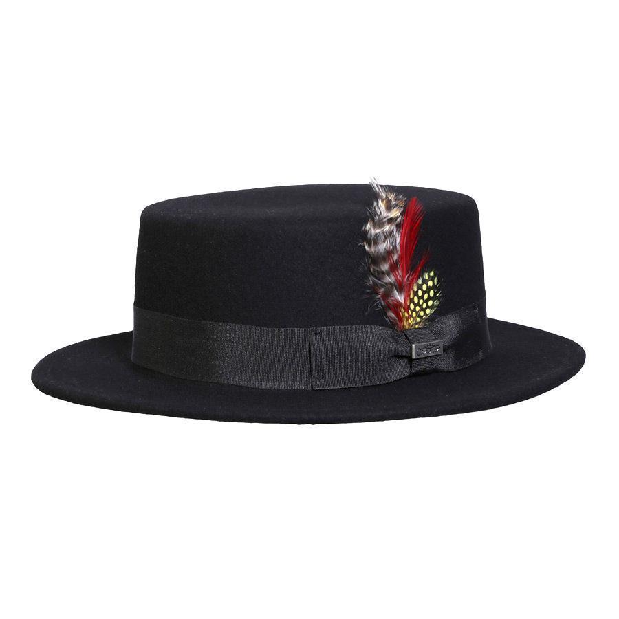 Wool Hat Fedoras Black / One Size Trident Wool Boater Hat