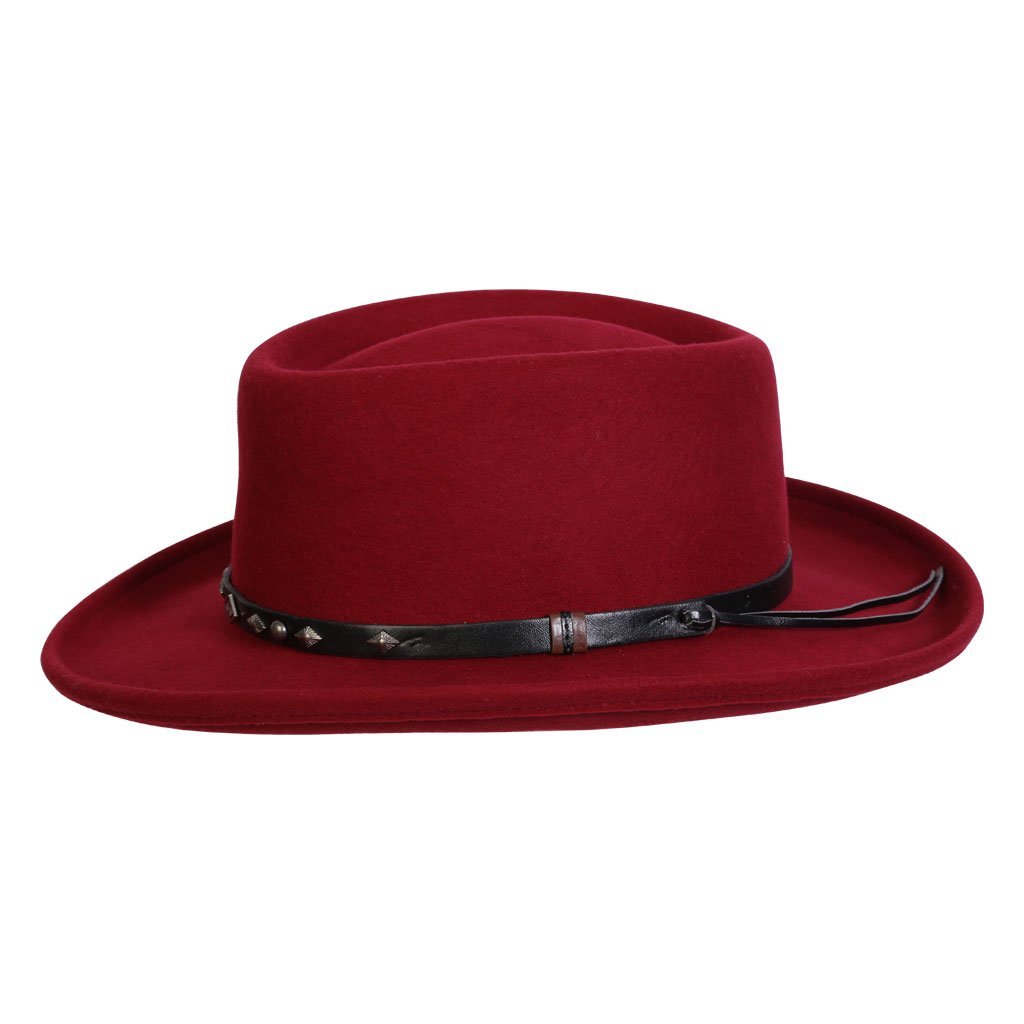 Wool Hat Gamblers Burgundy / Small Quincy Waterproof Wool Gambler