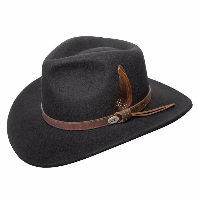 Wool Hat Outback Hats Black / Small Aussie Wool Crusher Hat
