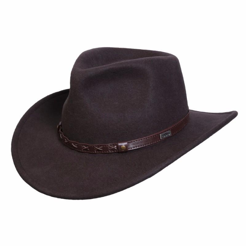 Wool Hat Outback Hats Brown / Small Crossroads Crushable Wool Hat