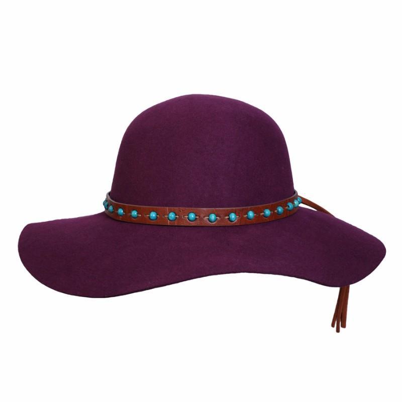 Wool Hat Women's Hat Plum 1970 Australian Wool Floppy Hat