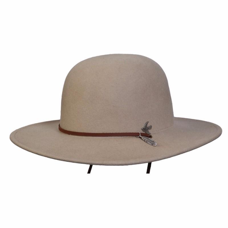 Wool Hat Women's Hat Putty / One Size Bird and Feather Wool Hat